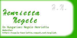 henrietta negele business card